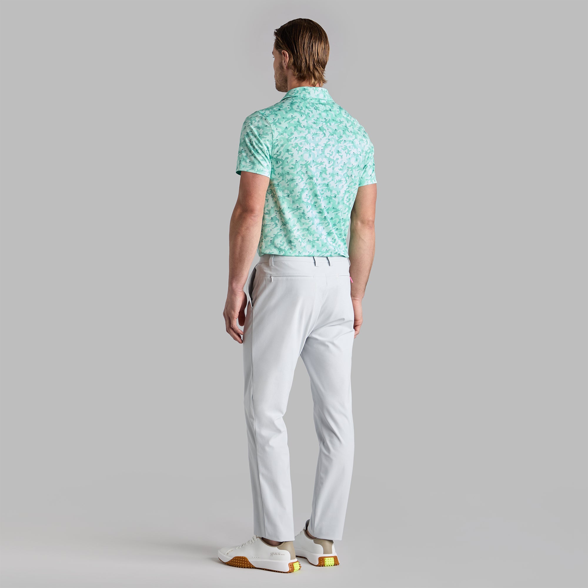 G/FORE Mapped Icon Camo Tech Jersey Mens Golf Polo Menthol